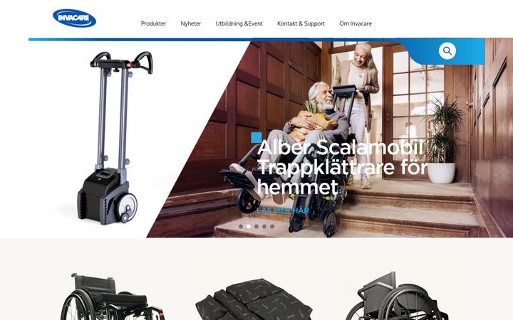 Screenshot of invacare.se