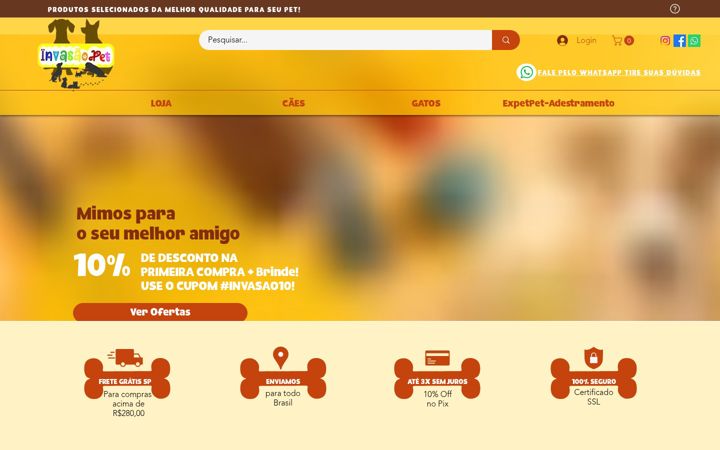 Screenshot of invasaopet.com.br