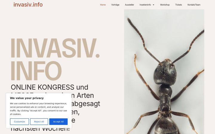 Screenshot of invasiv.info