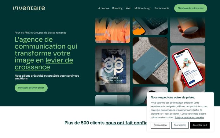 Screenshot of inventaire.ch