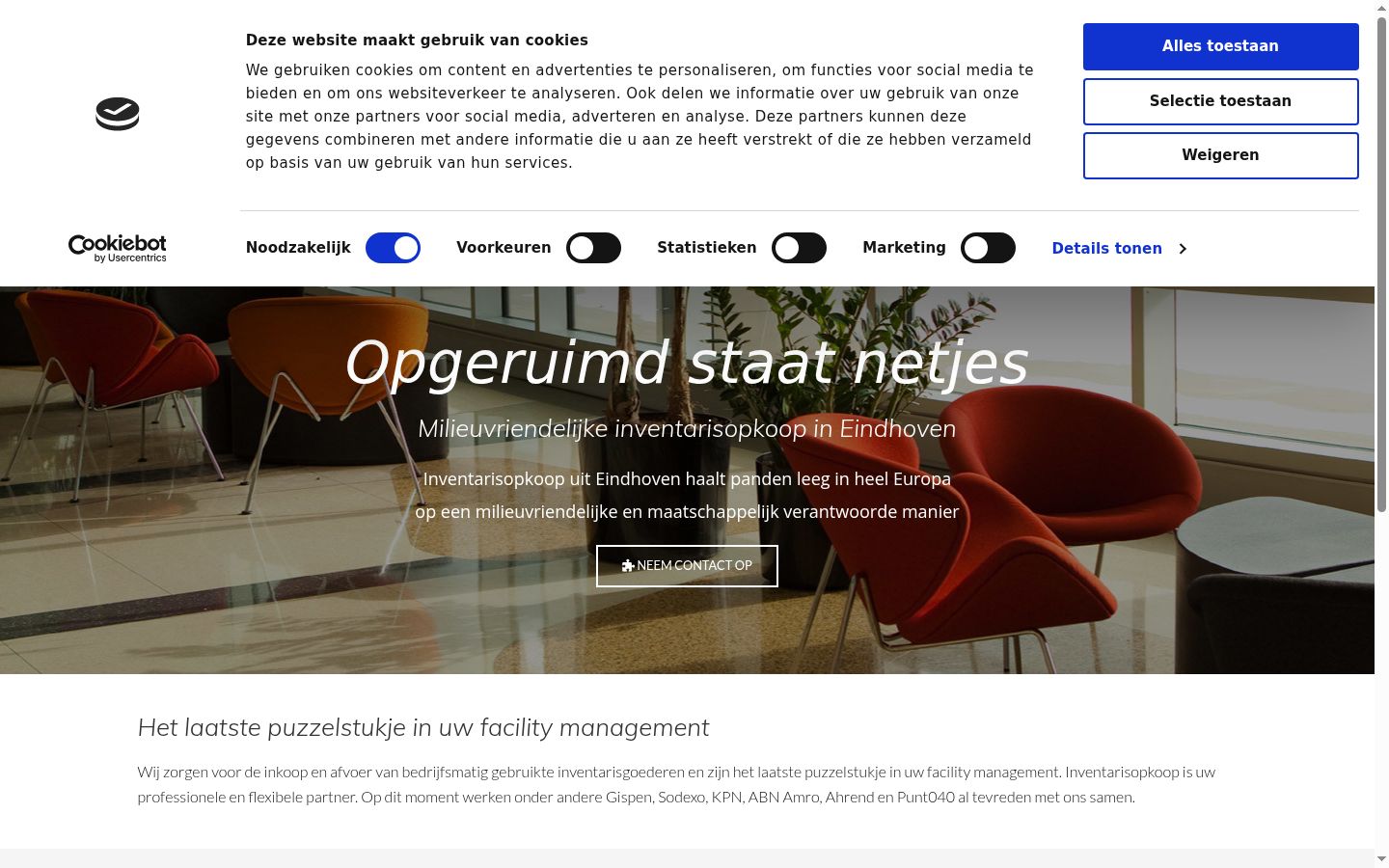 Screenshot des Einwilligungsbanners vor jeglicher Interaktion
