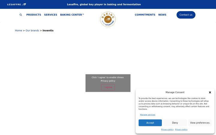Screenshot of inventis-lesaffre.com