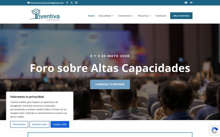 Screenshot of inventivaasociacion.org