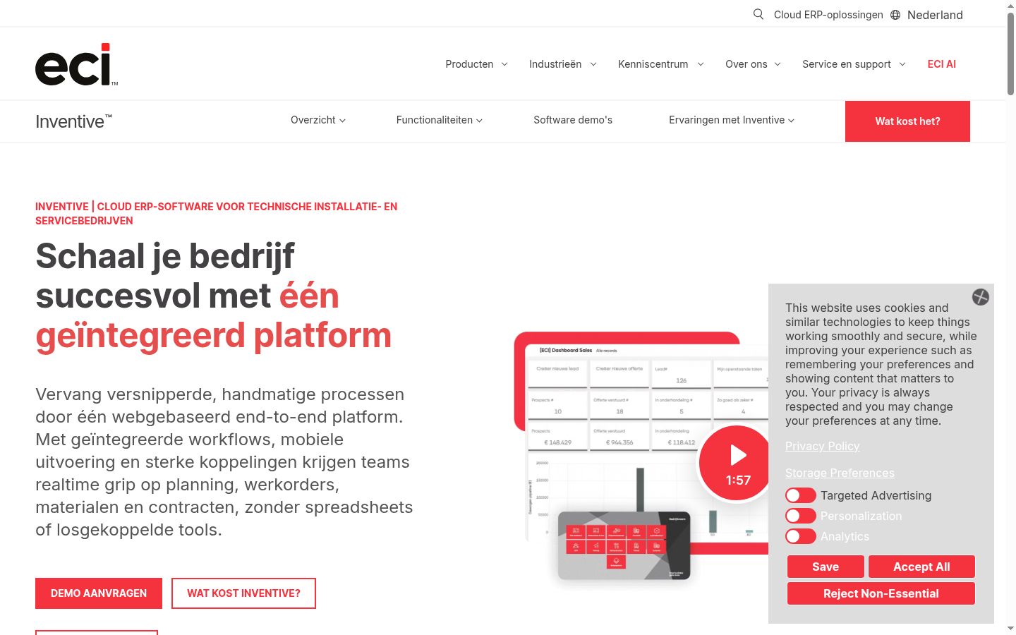 Screenshot del banner di consenso mostrato prima di qualsiasi interazione