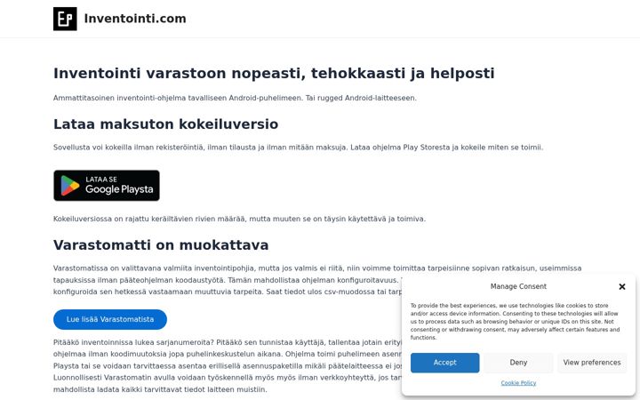 Screenshot of inventointi.com