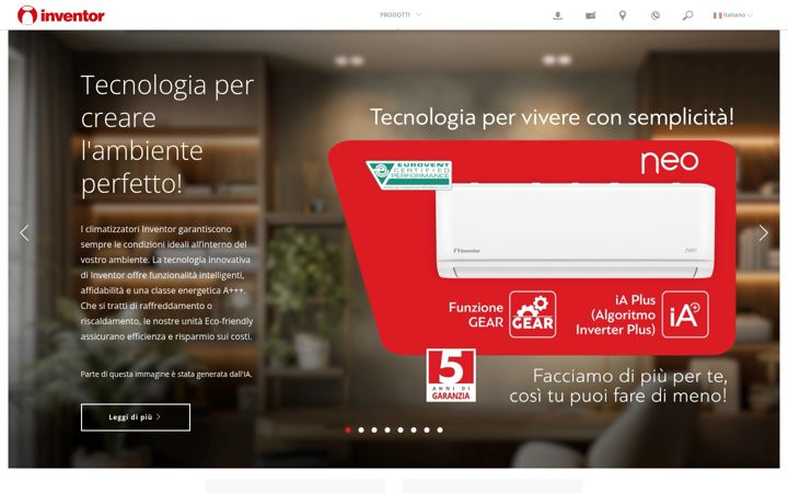 Screenshot of inventorcondizionatori.it