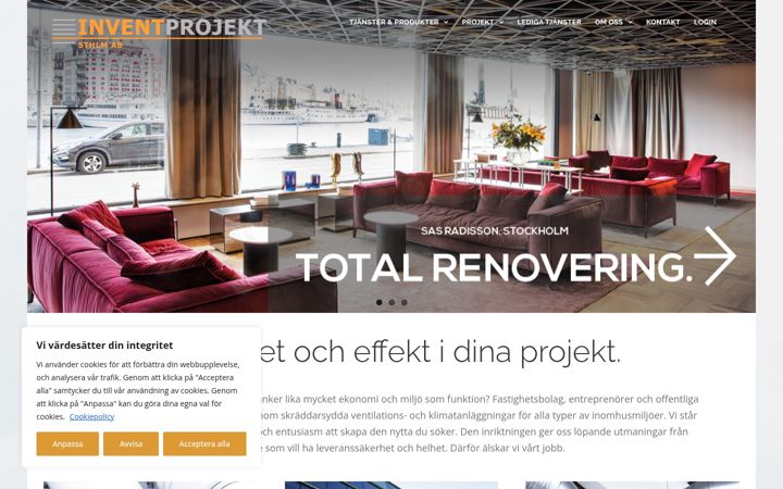 Screenshot of inventprojekt.se