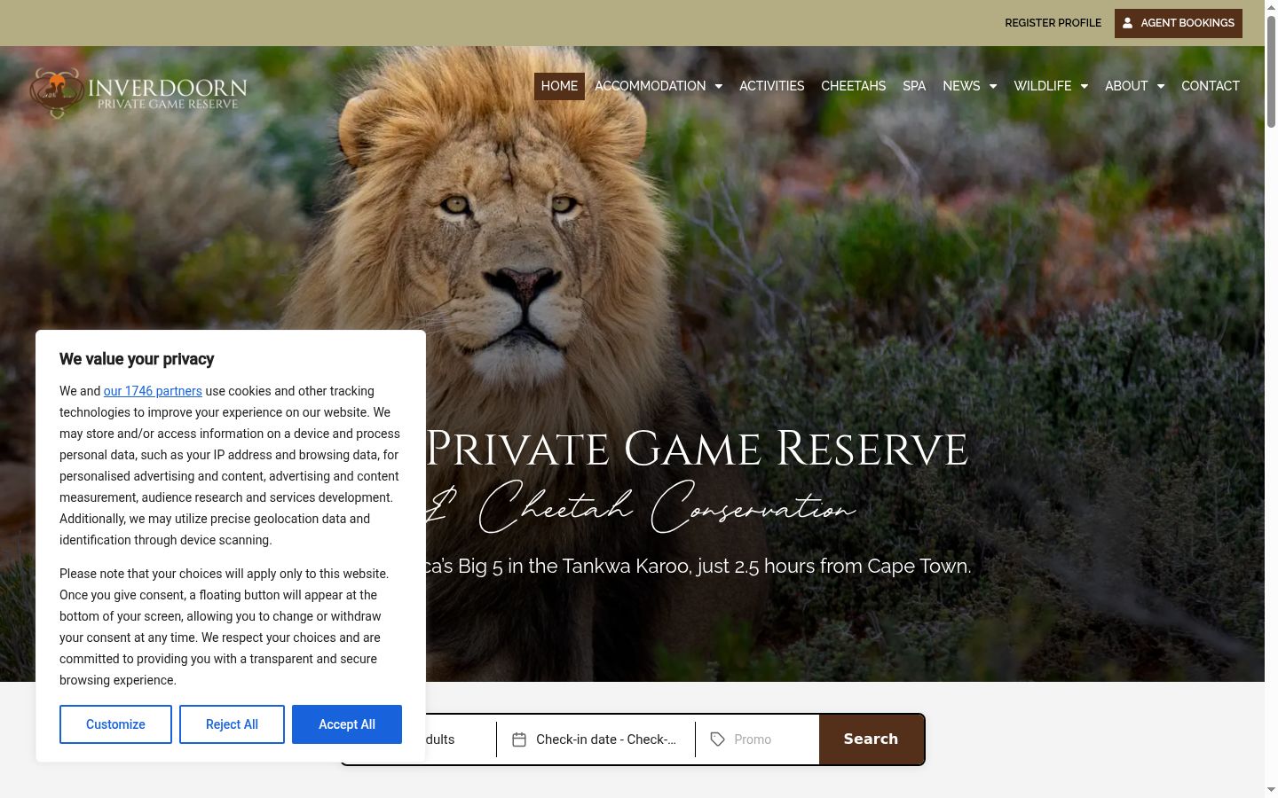 Screenshot of the consent banner shown before any interaction