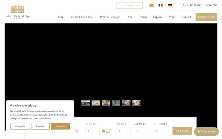 Screenshot of invernesspalacehotel.co.uk