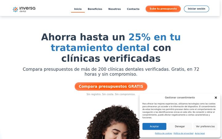 Screenshot of inversadental.com