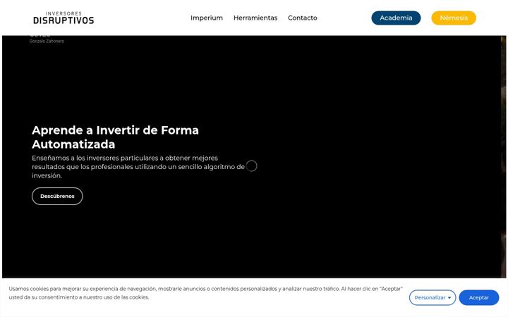 Screenshot of inversoresdisruptivos.com