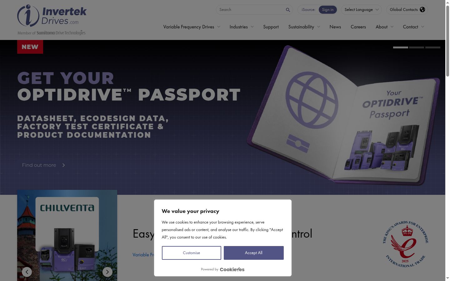 Screenshot of the consent banner shown before any interaction