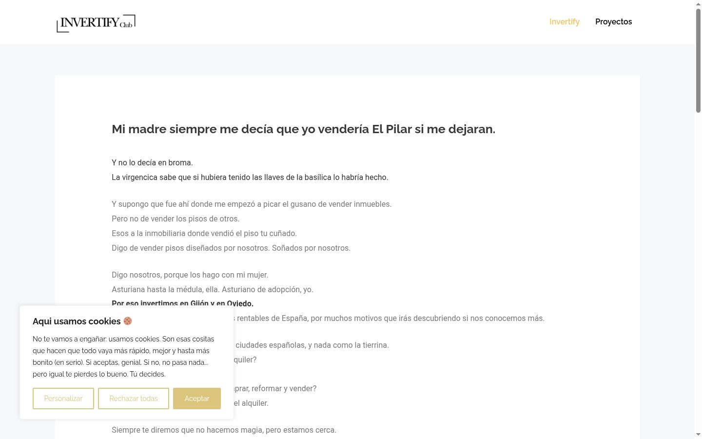 Screenshot of the consent banner shown before any interaction