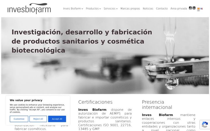 Screenshot of invesbiofarm.com