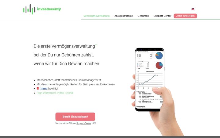 Screenshot of invesdecenty.ch