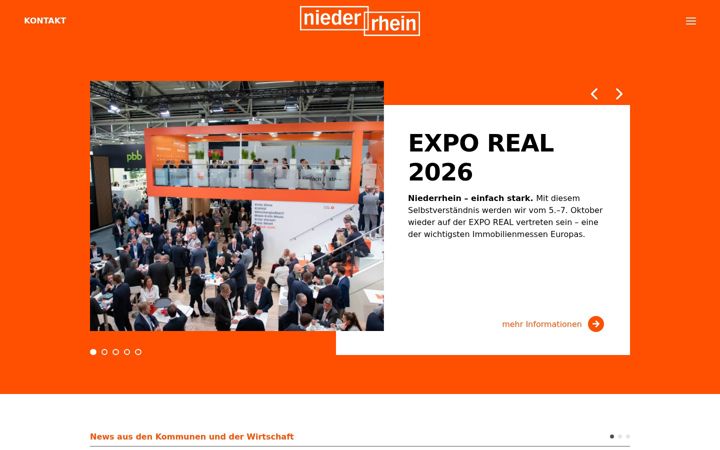 Screenshot of invest-in-niederrhein.de