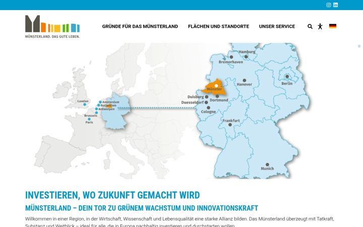 Screenshot of invest-muensterland.com