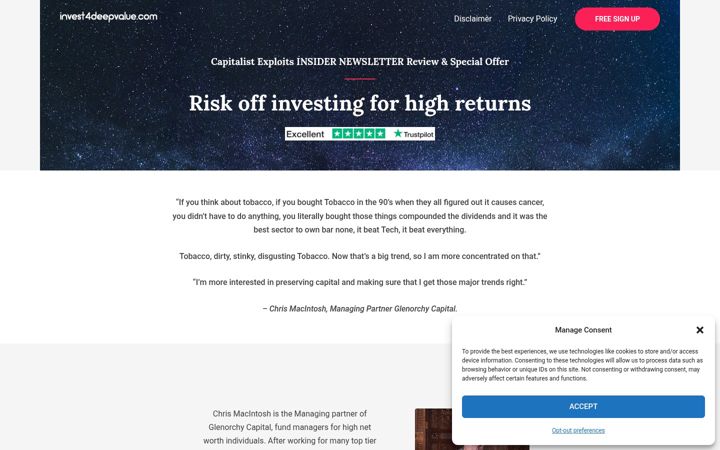 Screenshot of invest4deepvalue.com