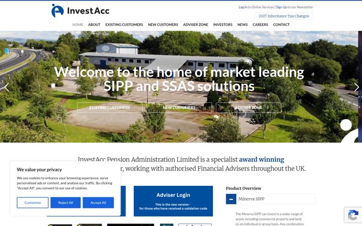 Screenshot of investaccpensions.co.uk