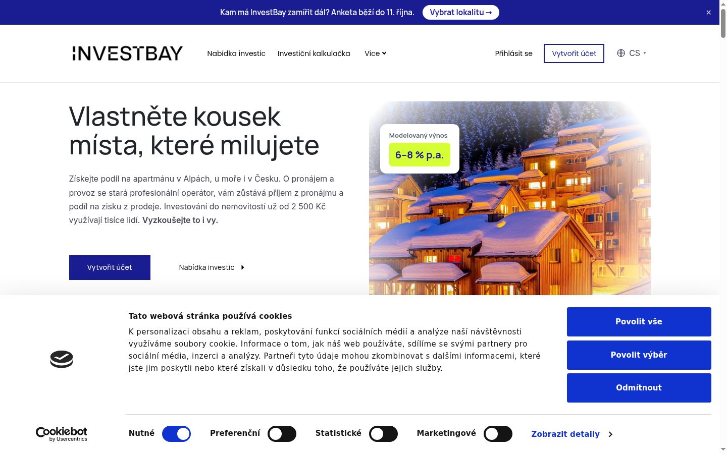 Screenshot of the consent banner shown before any interaction
