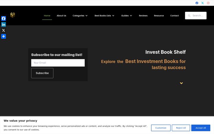 Screenshot of investbookshelf.com