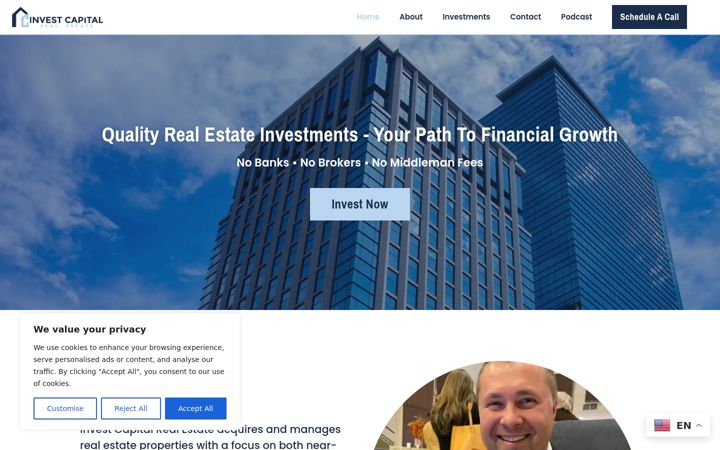 Screenshot of investcapitalrealestate.com