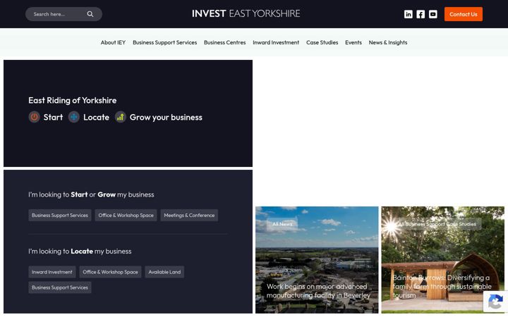 Screenshot of investeastyorkshire.co.uk