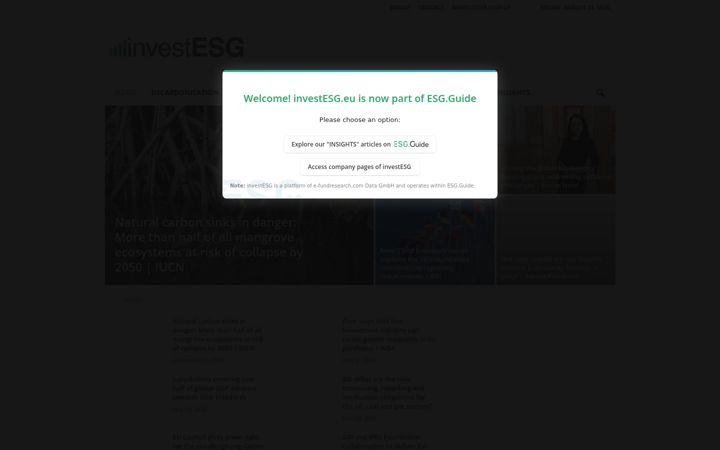 Screenshot of investesg.eu