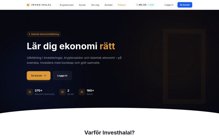 Screenshot of investhalal.se