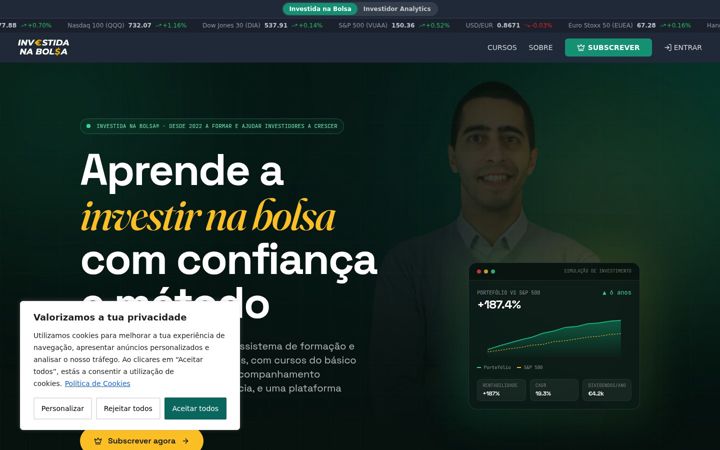 Screenshot of investidanabolsa.com