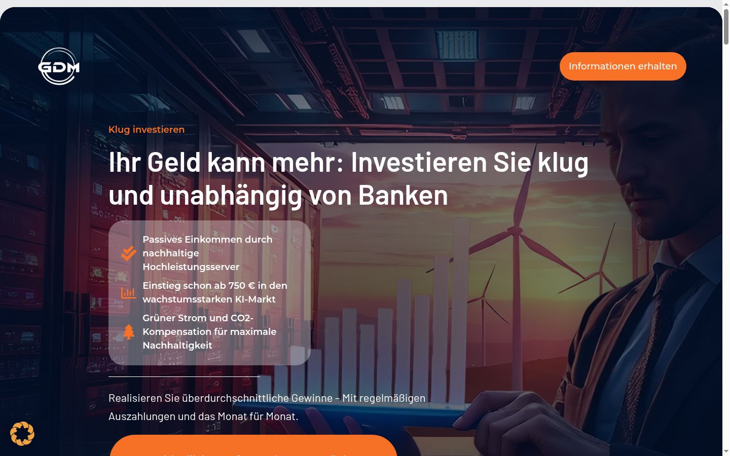 Screenshot des Einwilligungsbanners vor jeglicher Interaktion