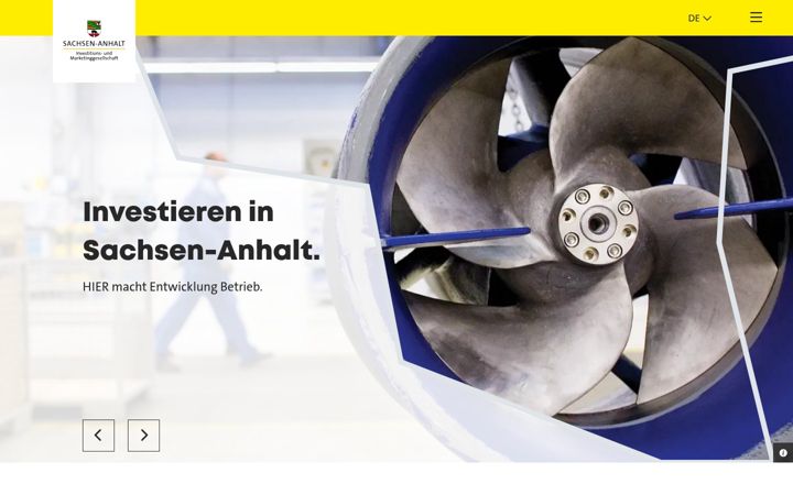 Screenshot of investieren-in-sachsen-anhalt.de