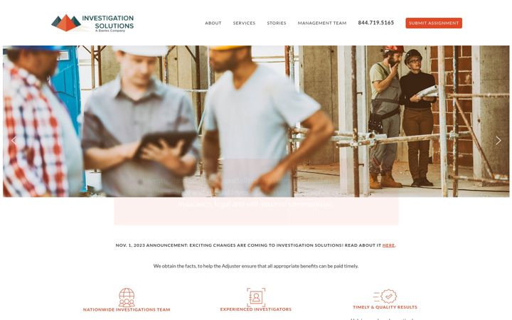Screenshot of investigation-solutions.com