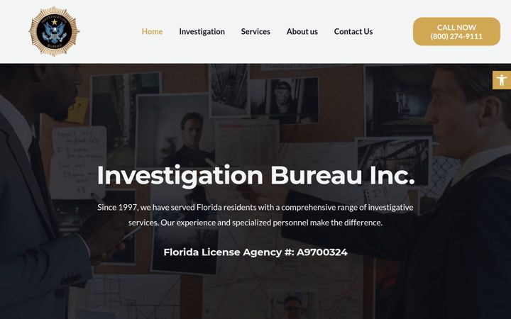 Screenshot of investigationbureau.com