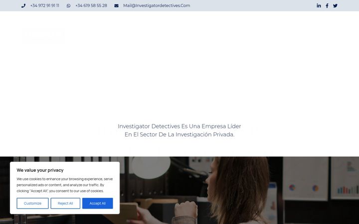 Screenshot of investigatordetectives.com