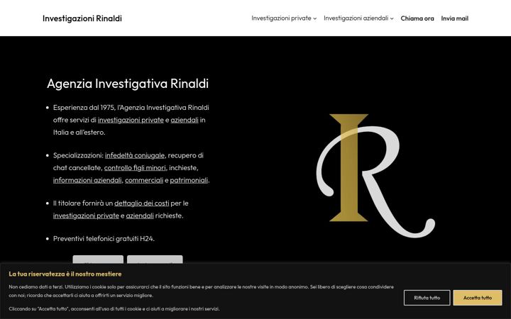 Screenshot of investigazionirinaldi.it