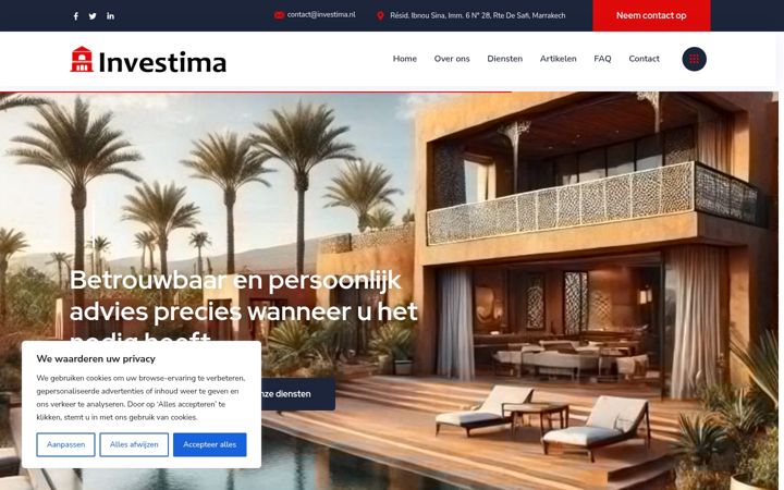 Screenshot of investima.nl