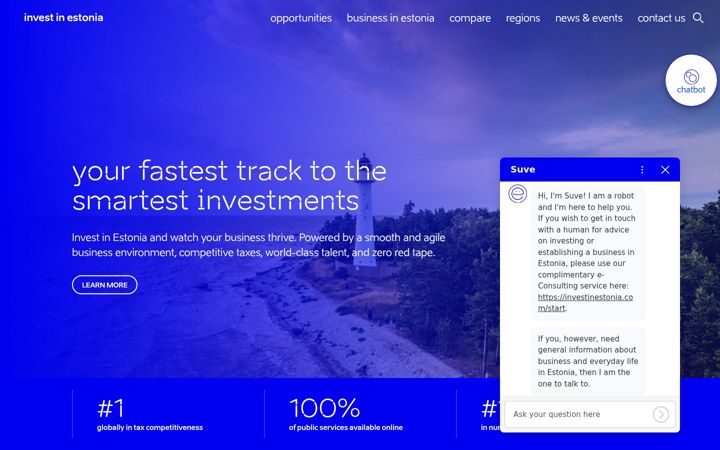 Captura de ecrã de investinestonia.com