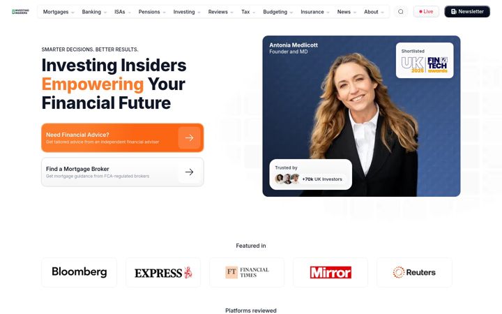 Screenshot of investinginsiders.co.uk