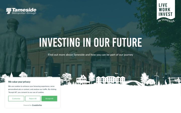 Screenshot of investintameside.co.uk