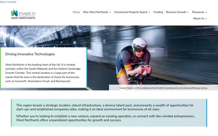 Screenshot of investinwestnorthants.co.uk