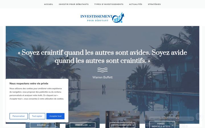 Screenshot of investissementpourdebutant.com