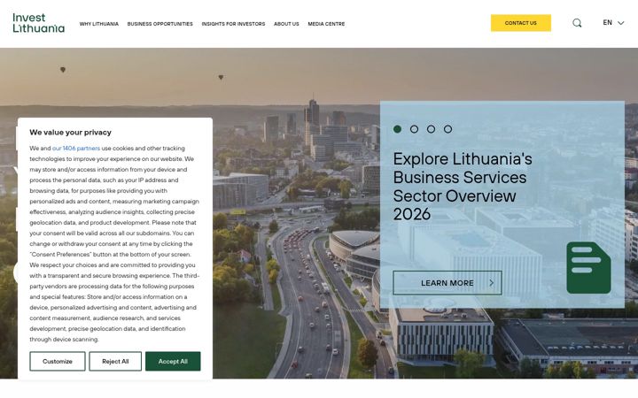 Screenshot of investlithuania.com
