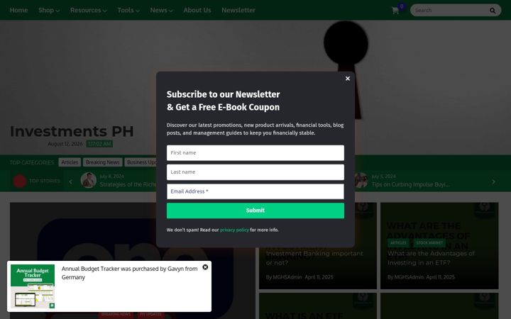 Screenshot of investmentsph.com