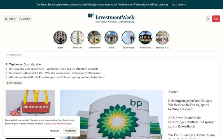 Screenshot of investmentweek.com