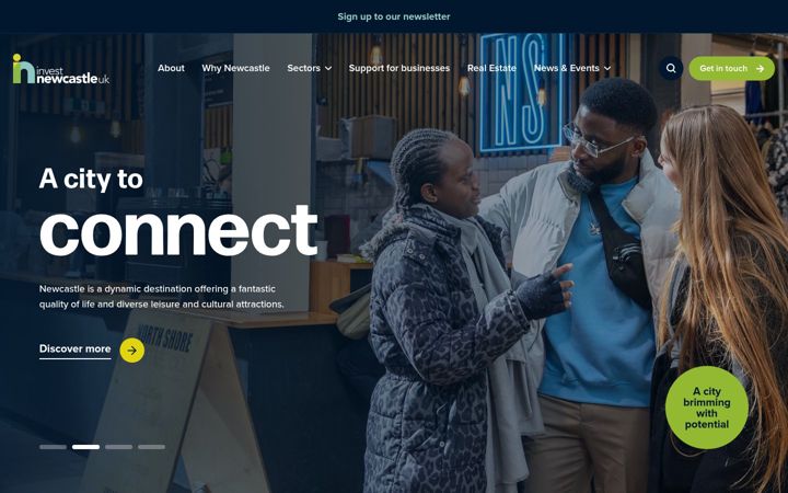 Screenshot of investnewcastle.com