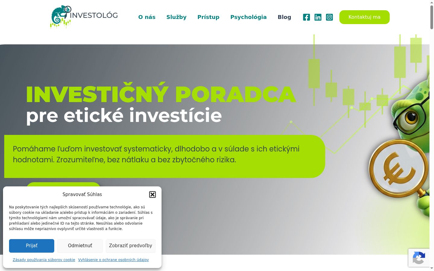 Captura de ecrã do banner de consentimento apresentado antes de qualquer interação
