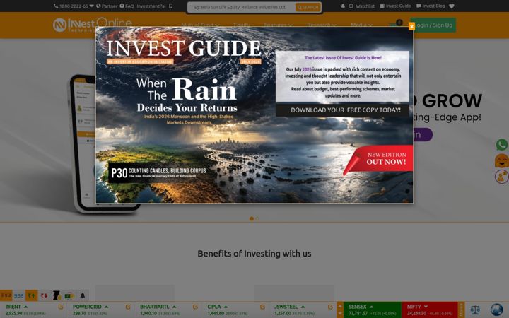 Screenshot of investonline.in