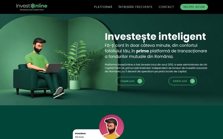 Screenshot of investonline.ro