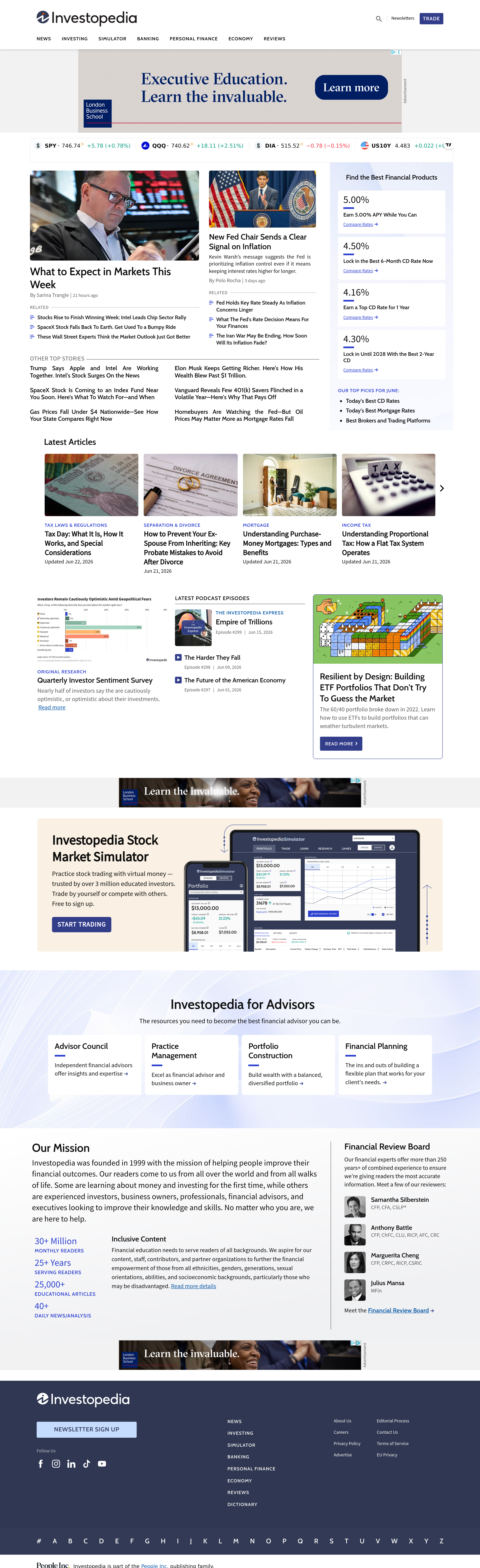 Screenshot of investopedia.com
